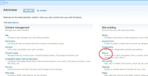 Drupal Administer Menues